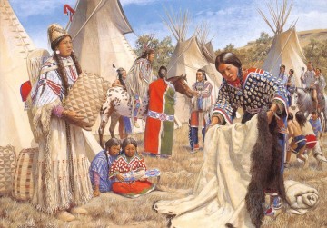 Art occidental américain Indiens 52 Peinture à l'huile